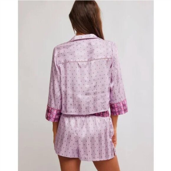 FREE PEOPLE NWT Pillow Talk PJ Set / Lilac Combo - S/M (label M) - Picture 3 of 11